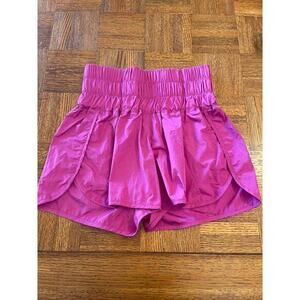 Hot pink, high waisted athletic shorts
